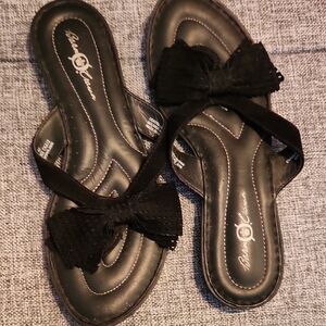 Black Bow Women's Sandals by Born Crown